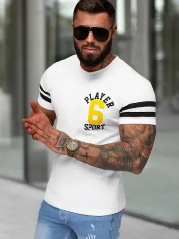T-shirt męski slim fit biały JS/8B1391/1^Ozonee Outlet