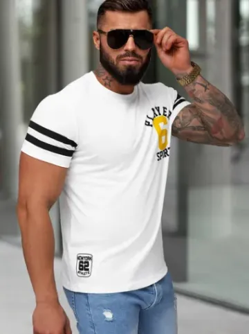 T-shirt męski slim fit biały JS/8B1391/1^Ozonee Outlet