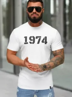 T-shirt męski slim fit biały NB/MT3130^Ozonee New