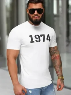 T-shirt męski slim fit biały NB/MT3130^Ozonee New