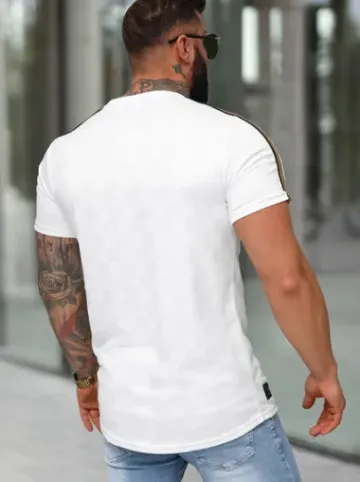 T-shirt męski slim fit biały O/QS11621^Ozonee Sale