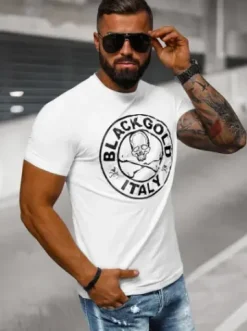 T-shirt męski slim fit biały NB/MT3074^Ozonee New