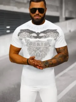 T-shirt męski slim fit biały NB/MT3054Z^Ozonee New