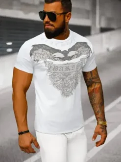 T-shirt męski slim fit biały NB/MT3054Z^Ozonee New