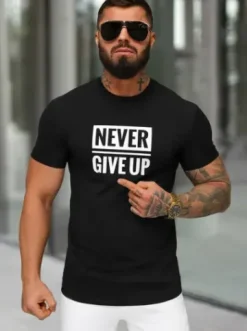 T-shirt męski slim fit czarny NB/MT3133^Ozonee Fashion