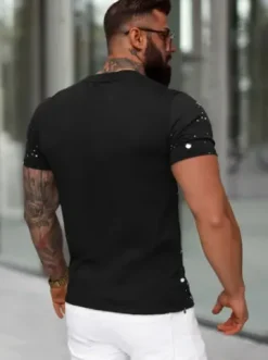 T-shirt męski slim fit czarny JS/8B1388/3^Ozonee Fashion