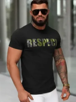 T-shirt męski slim fit czarny JS/8B1393/3^Ozonee Outlet