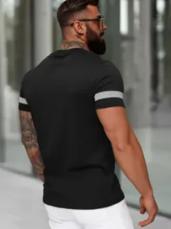 T-shirt męski slim fit czarny JS/8B1701/3^Ozonee Best