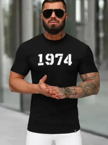T-shirt męski slim fit czarny NB/MT3130^Ozonee Fashion