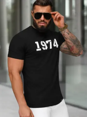 T-shirt męski slim fit czarny NB/MT3130^Ozonee Fashion