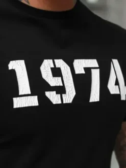 T-shirt męski slim fit czarny NB/MT3130^Ozonee Fashion