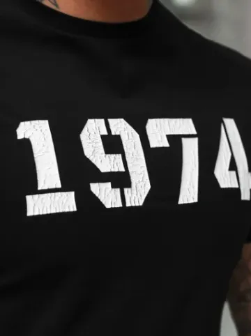 T-shirt męski slim fit czarny NB/MT3130^Ozonee Fashion