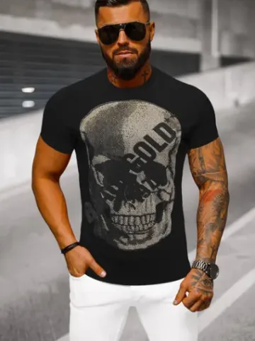 T-shirt męski slim fit czarny NB/MT3038Z^Ozonee Sale