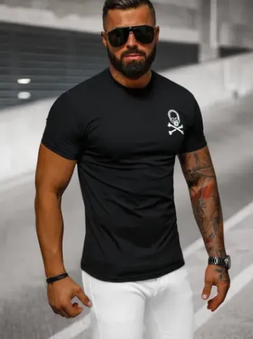 T-shirt męski slim fit czarny NB/MT3066^Ozonee Best