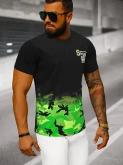T-Shirt męski zielony JS/S985/153Z^Ozonee Best