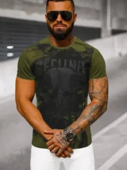 T-shirt męski zielony O/T126/29Z^Ozonee Online