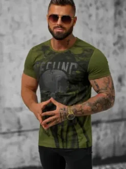 T-shirt męski zielony O/T126/29Z^Ozonee Discount