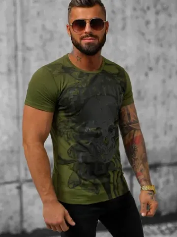 T-shirt męski zielony O/T126/29Z^Ozonee Discount