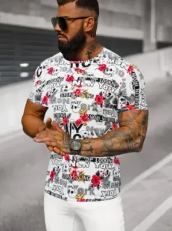 T-shirt męski z nadrukiem kolorowy O/BL63Z^Ozonee New
